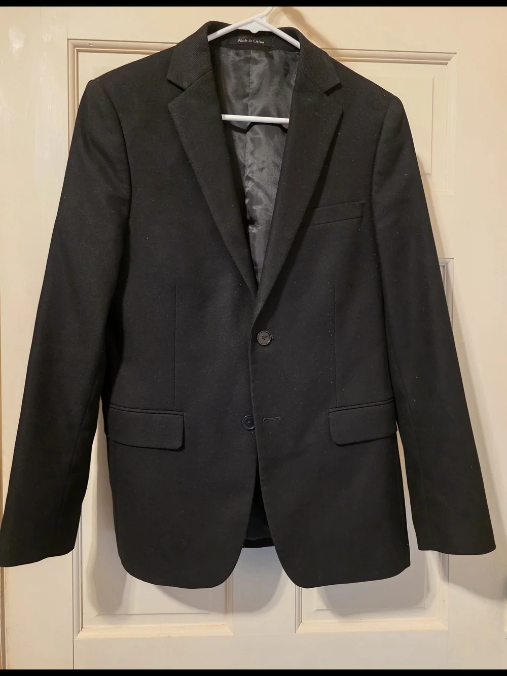 Calvin Klein Black Two-Button Notch Lapel Blazer - Classic Fit